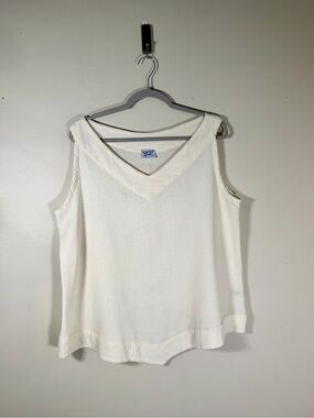 Oh My Gauze! Cream V-Neck Sleeveless Crop Top